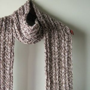 Handmade brown and oatmeal wool scarf NWOT